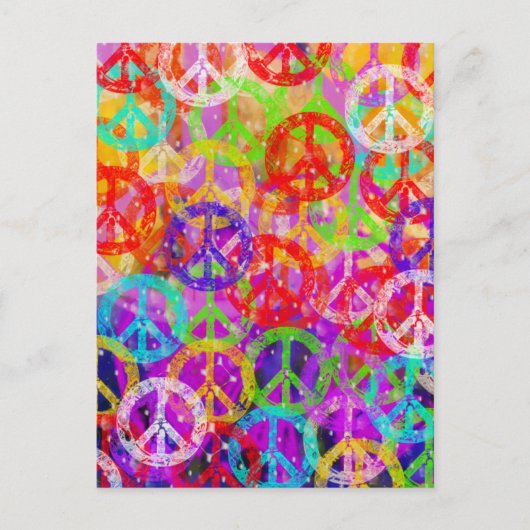 Friedenszeichen-Collage Postkarte (Vorderseite)