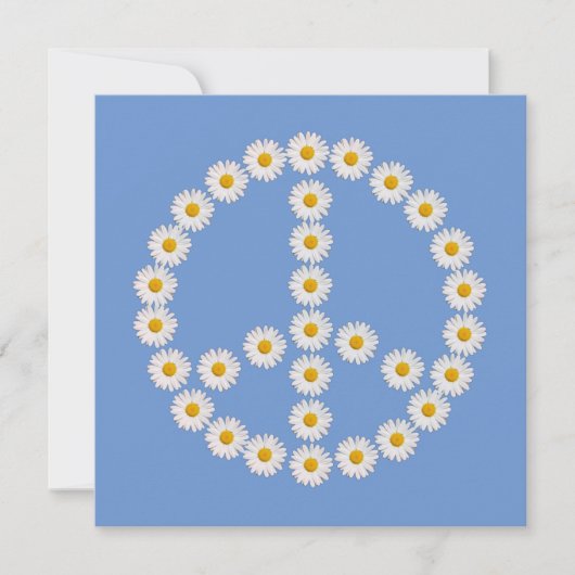 Friedenszeichen daisy boho einladung (Vorderseite)