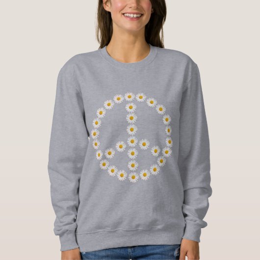 Friedenszeichen daisy boho sweatshirt (Vorderseite)