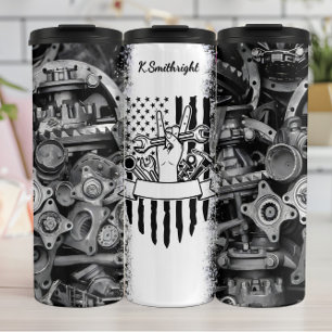 Friedenszeichen der amerikanischen Flagge Thermosbecher