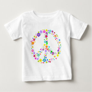 Friedenszeichen der Blumen Baby T-shirt