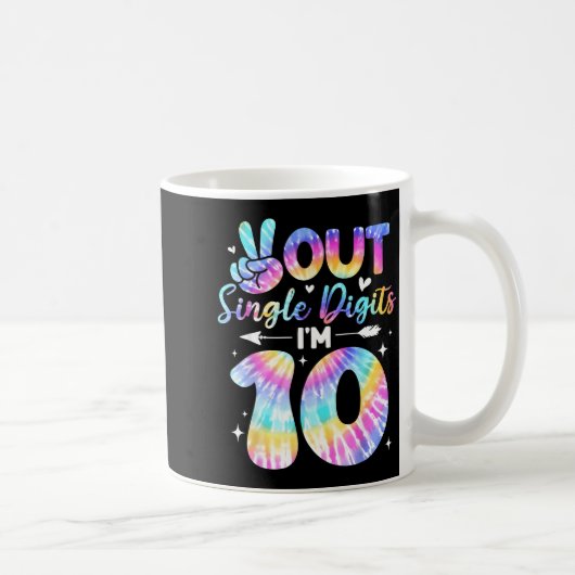 Friedenszeichen Doppelte Ziffern 10. Geburtstag fü Kaffeetasse (Rechts)