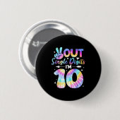 Friedenszeichen Doppelziffern 10. Geburtstag für M Button (Vorne & Hinten)