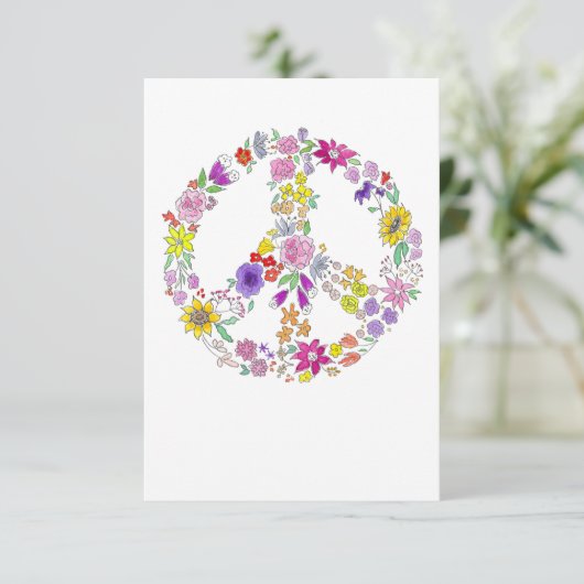 Friedenszeichen drinnen dankeskarte (Stehend Vorderseite)