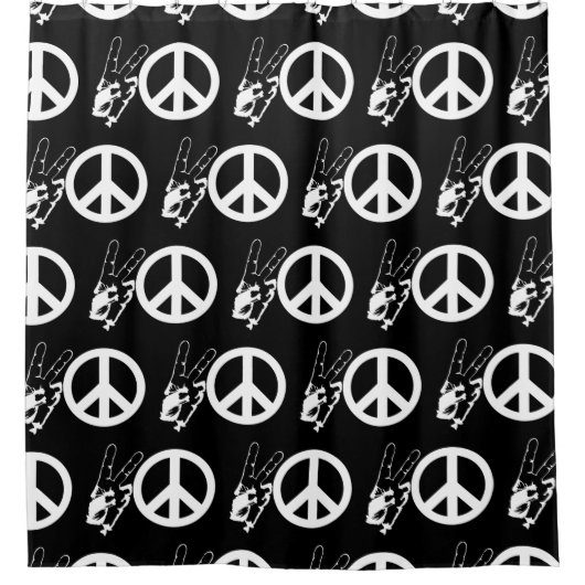 FRIEDENSZEICHEN DUSCHVORHANG (Vorderseite)