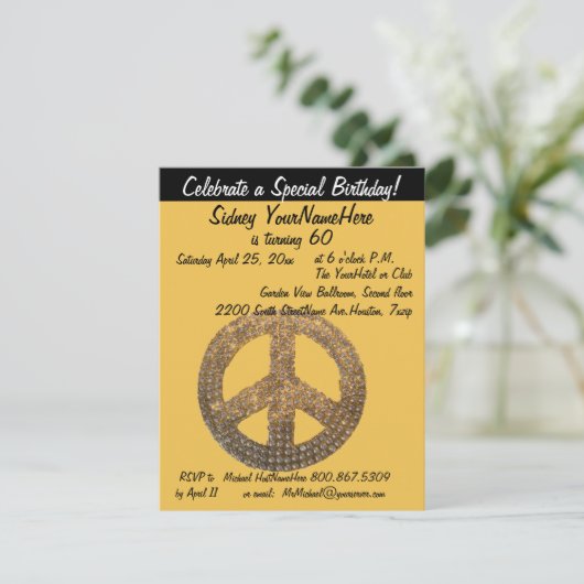 Friedenszeichen Einladung (Stehend Vorderseite)