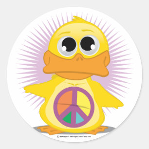 Friedenszeichen-Ente Runder Aufkleber