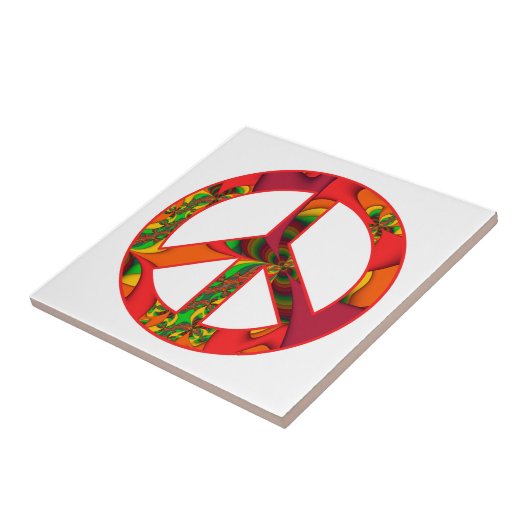 Friedenszeichen färben mich helle Fliese der (Seite)