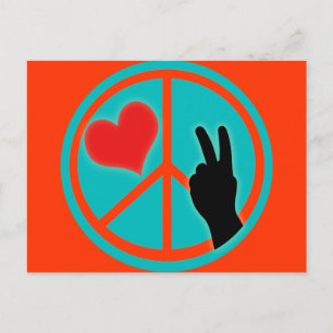 Friedenszeichen Frieden und Liebe Postkarte