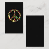 Friedenszeichen für Blume Liebe Bewegung 60er 70er Visitenkarte (Vorne/Hinten)