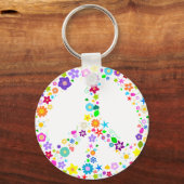 Friedenszeichen für Blume Schlüsselanhänger (Vorderseite)