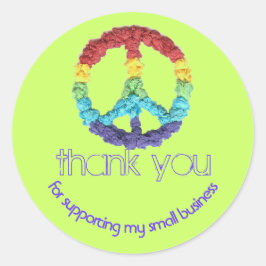 Friedenszeichen für kleine Unternehmen Runder Aufkleber