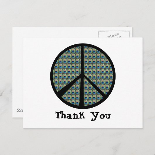 Friedenszeichen für Peacock Postkarte (Vorne/Hinten)