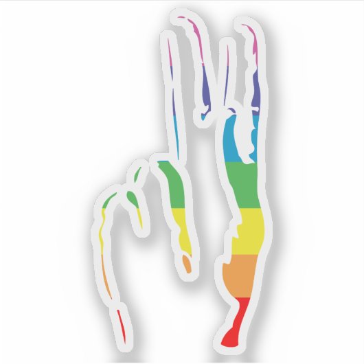 Friedenszeichen für Regenbogen Aufkleber (Vorderseite)