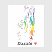 Friedenszeichen für Regenbogen Aufkleber (Blatt)