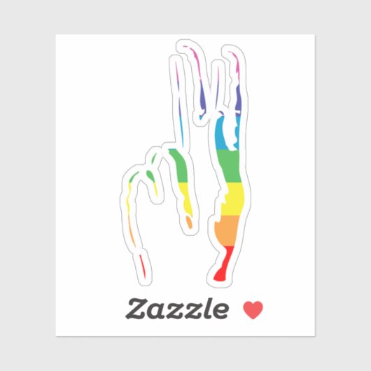 Friedenszeichen für Regenbogen Aufkleber (Blatt)