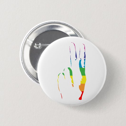 Friedenszeichen für Regenbogen Button (Vorne & Hinten)