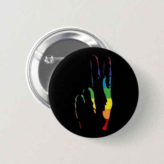 Friedenszeichen für Regenbogen Button (Vorne & Hinten)