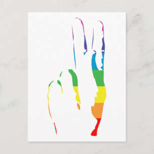 Friedenszeichen für Regenbogen Postkarte