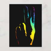 Friedenszeichen für Regenbogen Postkarte (Vorderseite)