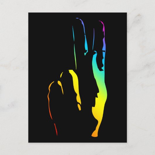 Friedenszeichen für Regenbogen Postkarte (Vorderseite)