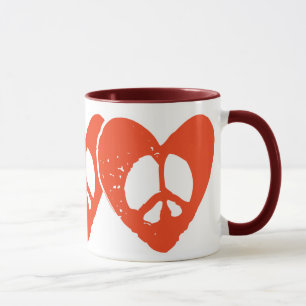 Friedenszeichen für Rotes Herz Tasse