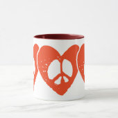 Friedenszeichen für Rotes Herz Tasse (Zentrum)