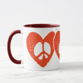Friedenszeichen für Rotes Herz Tasse (Links)