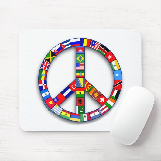 Friedenszeichen gemacht von den Flaggen-T - Mousepad (Mit Mouse)