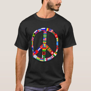 Friedenszeichen gemacht von den Flaggen-T - T-Shirt