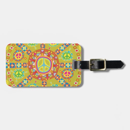 Friedenszeichen Gepäckanhänger (Vorderseite horizontal)
