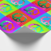 Friedenszeichen Groovy gefärbte Krawatte Graffiti  Geschenkpapier (Ecke)