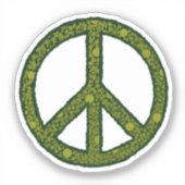 Friedenszeichen grün  aufkleber (Vorderseite)