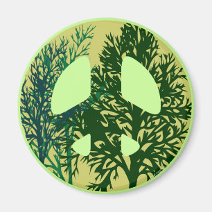 Friedenszeichen Grüne Bäume Magnet