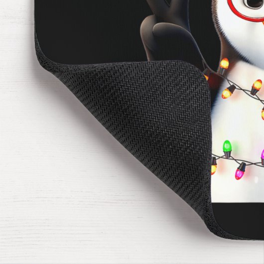 Friedenszeichen Hand Pinguin Weihnachtsmann Weihna Mousepad (Ecke)