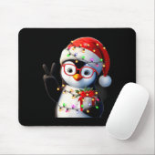 Friedenszeichen Hand Pinguin Weihnachtsmann Weihna Mousepad (Mit Mouse)