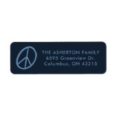 Friedenszeichen handgezeichnete blaue Rücksendeadr (Vorne)