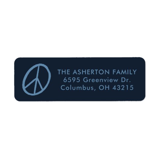 Friedenszeichen handgezeichnete blaue Rücksendeadr (Vorne)