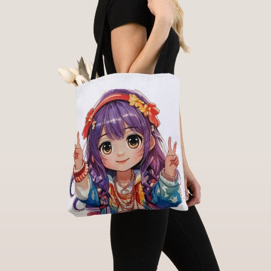 Friedenszeichen Hippie-Mädchen Tasche (Von Nahem)