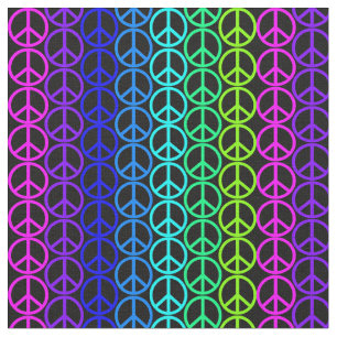Friedenszeichen hippie pazifisches Zeichen. Vintag Stoff