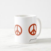 Friedenszeichen, Hippies Retro Kaffeetasse (VorderseiteRechts)