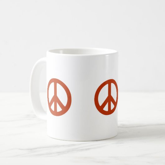 Friedenszeichen, Hippies Retro Kaffeetasse (Vorderseite Links)