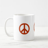Friedenszeichen, Hippies Retro Kaffeetasse (Links)