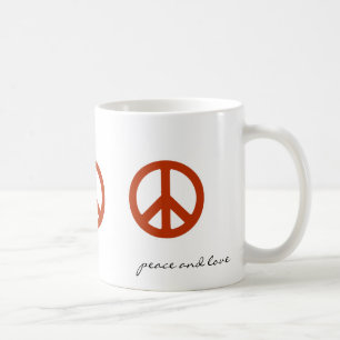 Friedenszeichen, Hippies Retro Kaffeetasse
