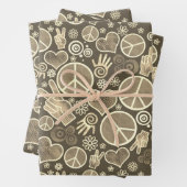 Friedenszeichen Hipster Pacifismus Zeichengestaltu Geschenkpapier Set (Beispiel)