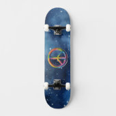 Friedenszeichen im Weltraum Skateboard (Vorderseite)