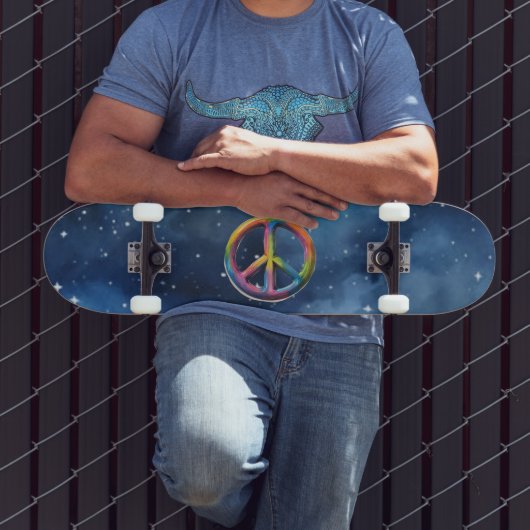 Friedenszeichen im Weltraum Skateboard (Außenbereich 3)