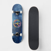 Friedenszeichen im Weltraum Skateboard (Vorderseite)