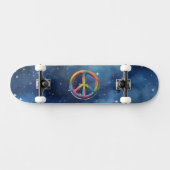 Friedenszeichen im Weltraum Skateboard (Horizontal)