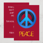 Friedenszeichen in blau einladung (Vorne/Hinten)